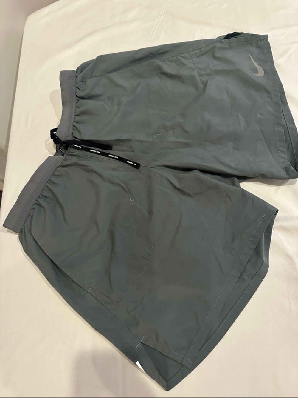 Nike Men's Dark Gray Athletic Training Shorts with Reflective Swoosh